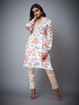 RI.Ritu Kumar - Ivory & Multi Color Chintz Floral Kurti