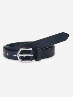 Aditi Wasan - Genuine Leather Blue Studded Womens Belt