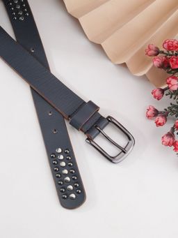 Aditi Wasan - Grey Casual Genuine Leather Studded Belt for Women