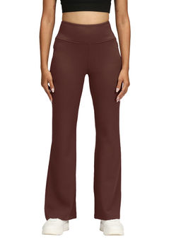 Blissclub - Women Brown Rib Supreme Flare Pant