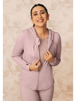 Blissclub - Women Mauve Air Melt Zip Hoodie