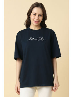 Allen Solly - Women Navy Blue Solid Casual T-shirt