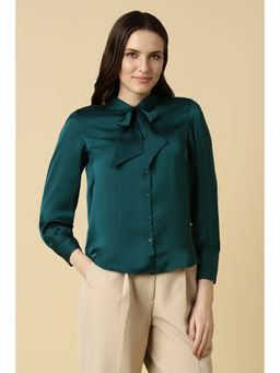 Allen Solly - Women Green Solid Long Sleeves Shirt