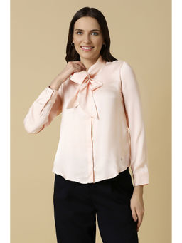 Allen Solly - Women Peach Solid Long Sleeves Shirt