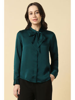 Allen Solly - Women Green Solid Long Sleeves Shirt