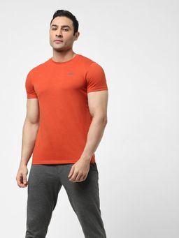 Jack & Jones - Men Solid Orange T-shirt