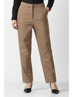 Van Heusen - Women Brown Solid Formal Trouser