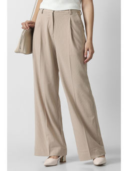 Van Heusen - Women Beige Stripe Formal Trouser