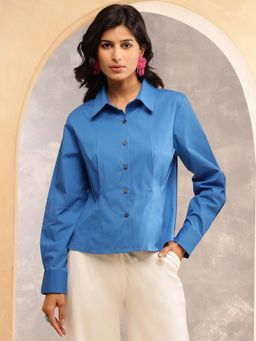 Aravalii - Women Blue Sculpted Fit Shirt