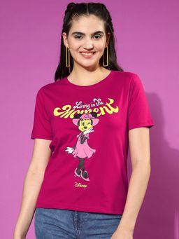 JUNEBERRY - Women Maganda Disney Cartoon Character Print Short Sleeves Regular Fit T-Shirt