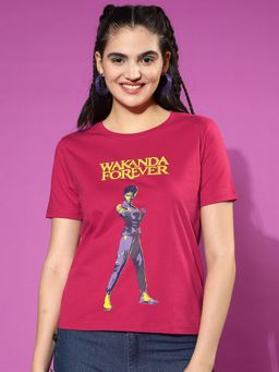 JUNEBERRY - Women Maganda Wakanda Forever Graphic Print Short Regular Sleeves T-Shirt