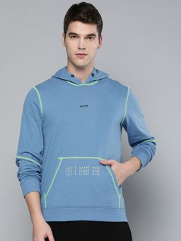 Alcis - Men Blue Solid Hoodie