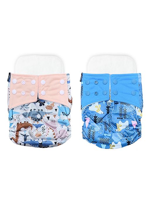 Hopop Washable and Reusable Cloth Diaper for Babies -Pack of 2