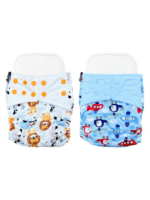 Hopop Washable and Reusable Cloth Diaper for Babies -Pack of 2