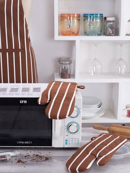 Maspar - Celtic Cotton Printed Brown 2Pc Oven Mitt Set