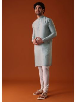 KALKI FASHION - Powder Blue Polyester Kurta With Zari Work Detailing