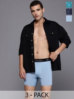 Columbia - Men Multi-Color Omni-Wick Printed Polyester Stretch Boxer Briefs (Pack of 3)