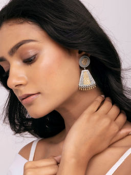Indya - Dual Tone Multi Shape Dangler Earrings