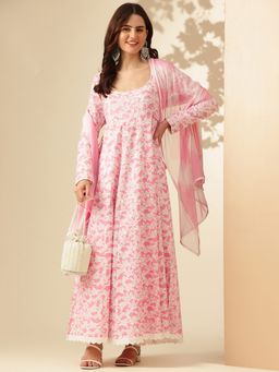 EthniFlair - Women Floral Printed Kurta with Dupatta