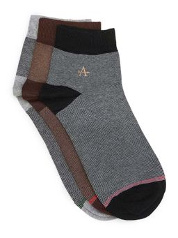 Arrow - Mens Colo Block Knit Ankle Length Socks (Pack of 3)