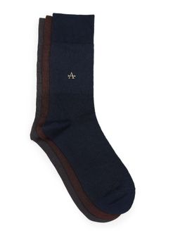 Arrow - Mens Textured Knit Mid Calf Length Socks (Pack of 3)