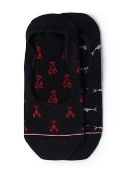 Tommy Hilfiger - Printed Black Cotton Socks (Pack of 2)