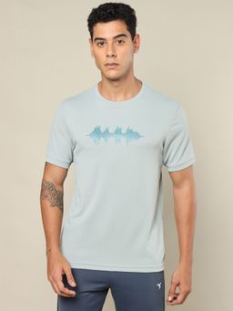 Technosport - Green Men Printed Regular Fit Round Neck Sports T-shirt