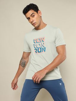 Technosport - Green Men Printed Regular Fit Round Neck Sports T-shirt