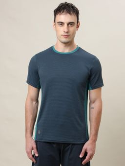 Technosport - Grey Men Colorblock Slim Fit Round Neck Sports T-shirt