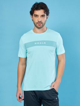 Technosport - Blue Men Colorblock Slim Fit Round Neck Sports T-shirt