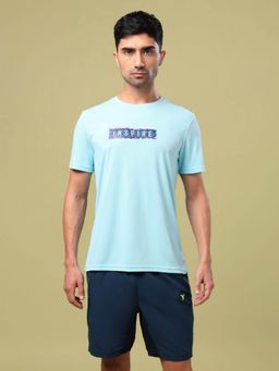 Technosport - Blue Men Printed Slim Fit Round Neck Sports T-shirt