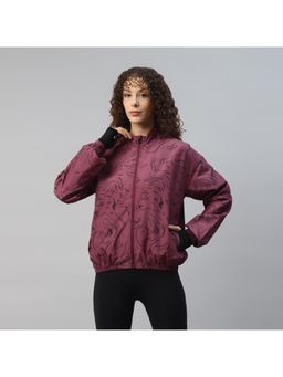 Dida - Women Printed Light Regular Comfort Fit Sports Jacket - Wine