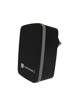 Portronics - Adapto 64 POR-1064 3.0A Quick Charger with Single USB Port-Black