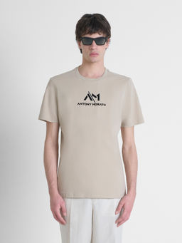 Antony Morato - Men Beige Solid Regular Fit Stretchable T-Shirt