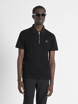 Antony Morato - Men Black Solid Regular Fit Stretchable Polo T-Shirt