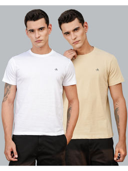 Parcel Yard - Men Round Neck Solid Multi Color T-Shirts (Pack of 2)