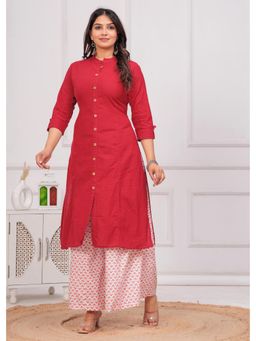 Meeranshi - Maroon Solid A-Line Kurta