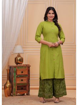 Meeranshi - Green Solid A-Line Kurta