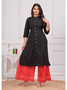 Meeranshi - Black Solid A-Line Kurta