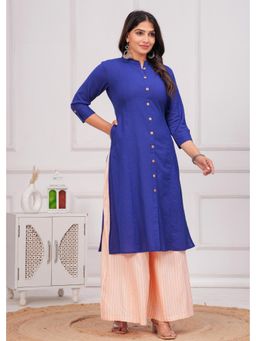 Meeranshi - Blue Solid A-Line Kurta