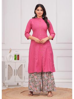 Meeranshi - Pink Solid A-Line Kurta