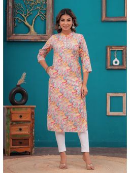 Meeranshi - Cream Abstract Printed Straight Kurta