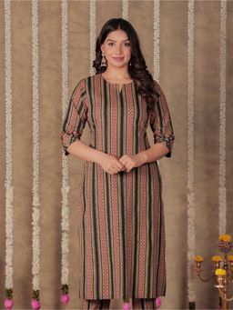 ARAMYA - Soft Cotton Straight Printed Kurta
