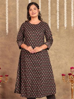 ARAMYA - Soft Cotton A-Line Floral Print Kurta