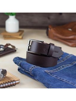 Crabby Hunt - Brown Leather Belt for Men