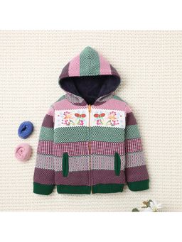 Yellow Apple - Multi-Color Cozy & Warm Kids Full Sleeve Cardigan