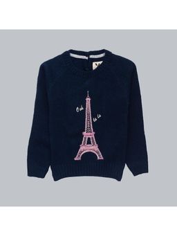 Yellow Apple - Navy Blue Cozy Warm Kids Full Sleeve Sweater