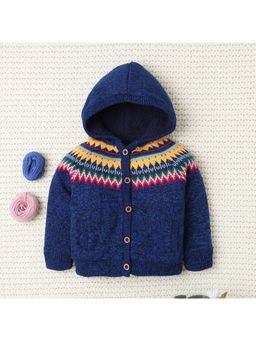 Yellow Apple - Navy Blue Apple Cozy & Warm Full Sleeve Cardigan