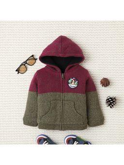 Yellow Apple - Purple Cozy & Warm Kids Full Sleeve Reversible Cardigan