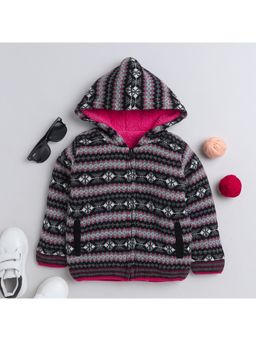 Yellow Apple - Black Cozy & Warm Kids Full Sleeve Cardigan